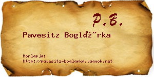Pavesitz Boglárka névjegykártya